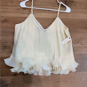 Cream Ruffled Women's Top